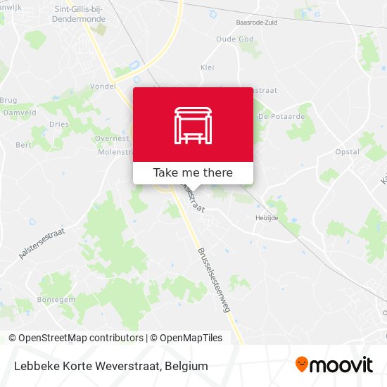 Lebbeke Korte Weverstraat map
