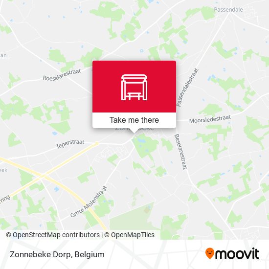 Zonnebeke Dorp map
