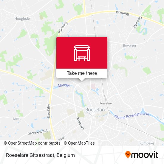 Roeselare Gitsestraat map
