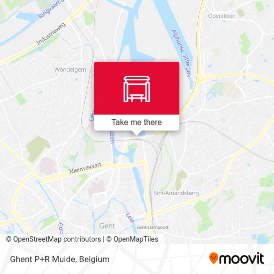 Ghent P+R Muide map