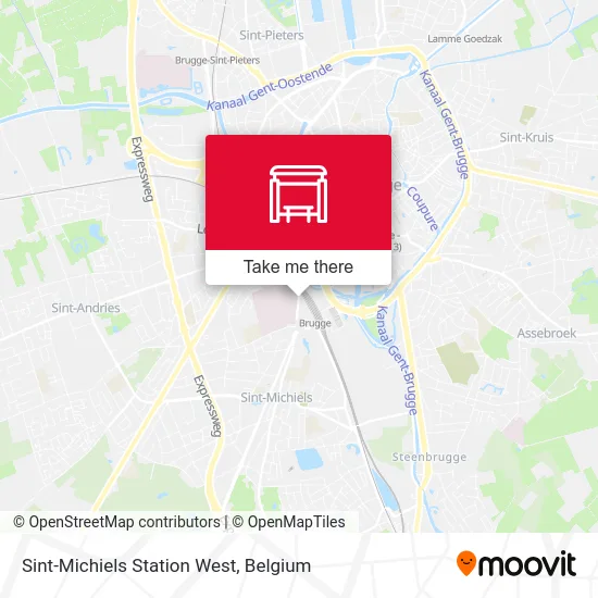 Sint-Michiels Station West map