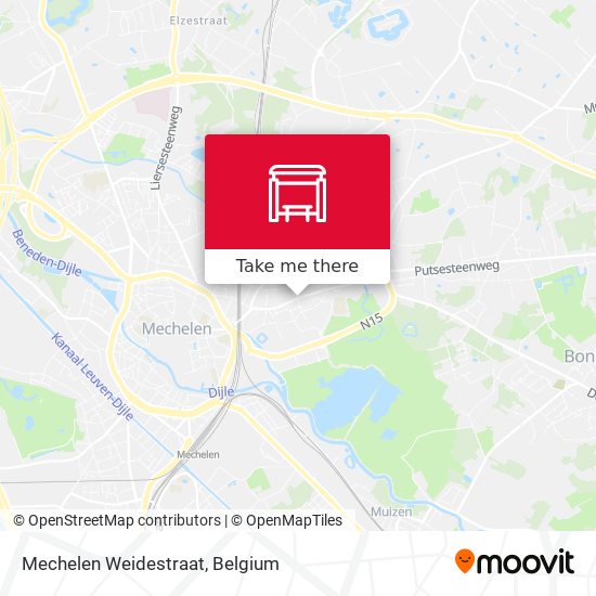 Mechelen Weidestraat map