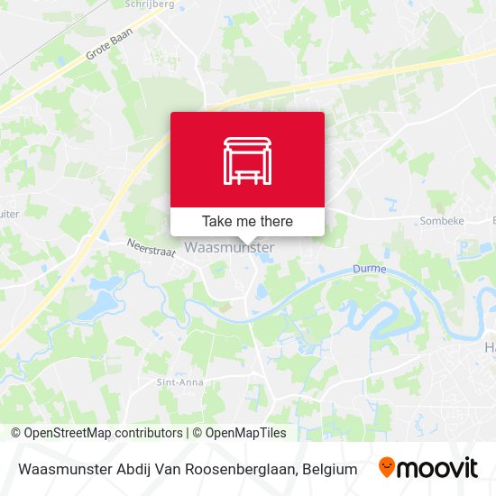 Waasmunster Abdij Van Roosenberglaan map