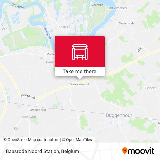 Baasrode Noord Station map