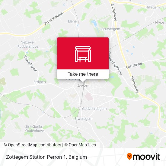 Zottegem Station Perron 1 map
