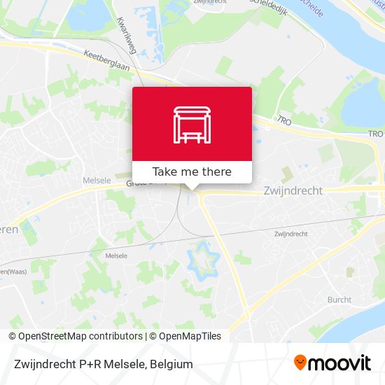 Zwijndrecht P+R Melsele map