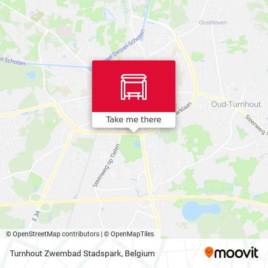 Turnhout Zwembad Stadspark map