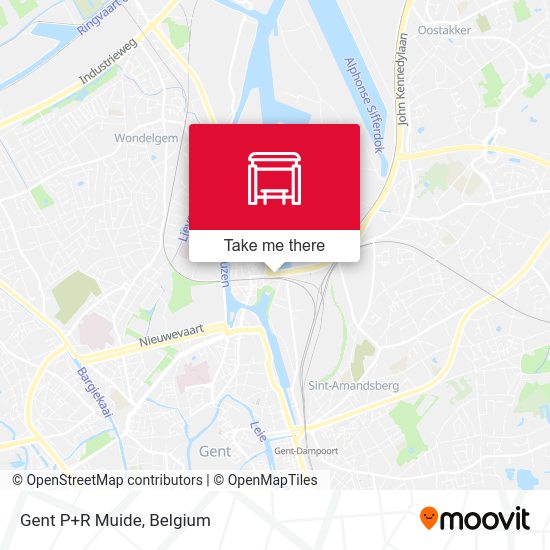 Gent P+R Muide map