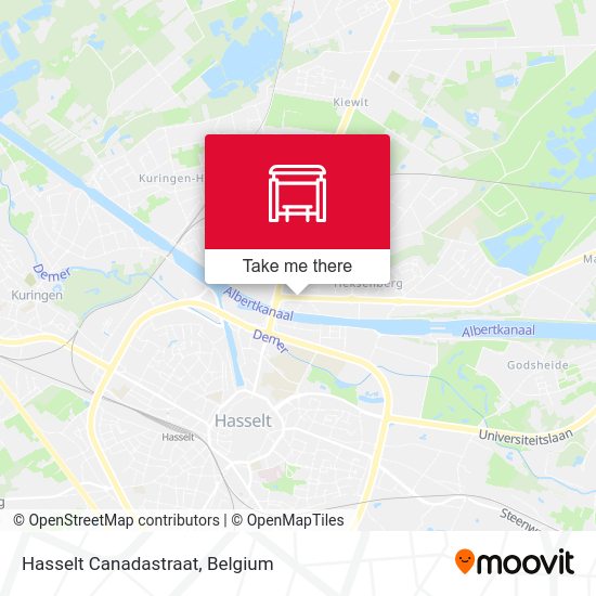 Hasselt Canadastraat map