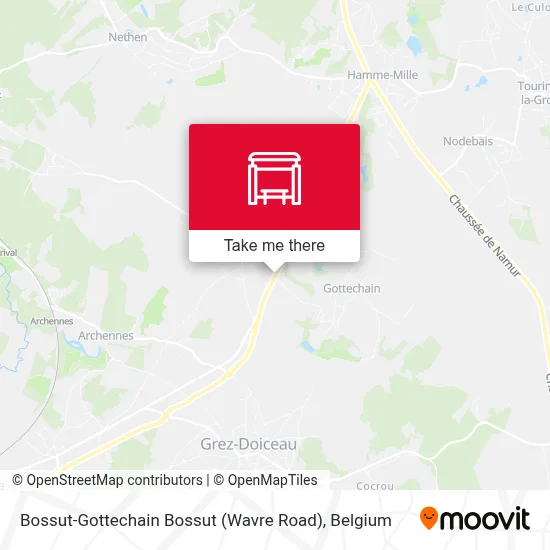 Bossut-Gottechain Bossut (Wavre Road) map