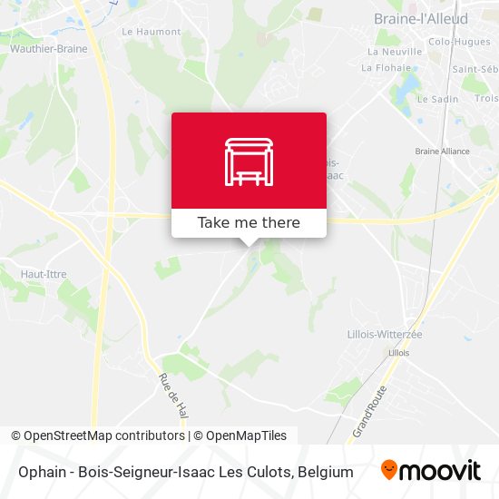 Ophain - Bois-Seigneur-Isaac Les Culots map