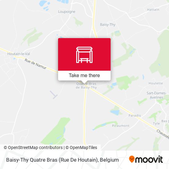 Baisy-Thy Quatre Bras (Rue De Houtain) map