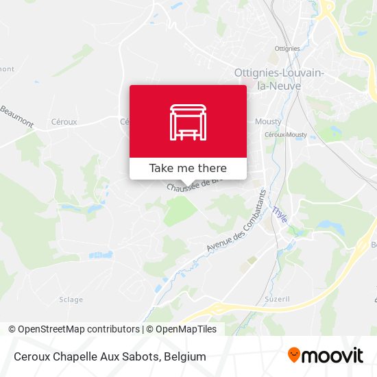 Ceroux Chapelle Aux Sabots map