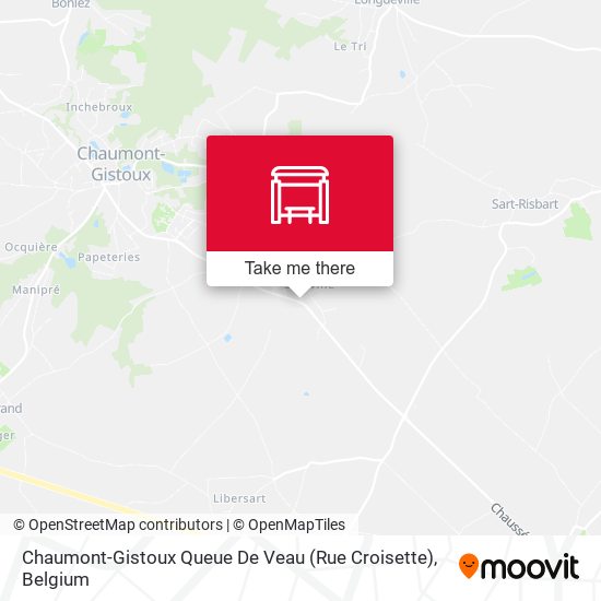 Chaumont-Gistoux Queue De Veau (Rue Croisette) map
