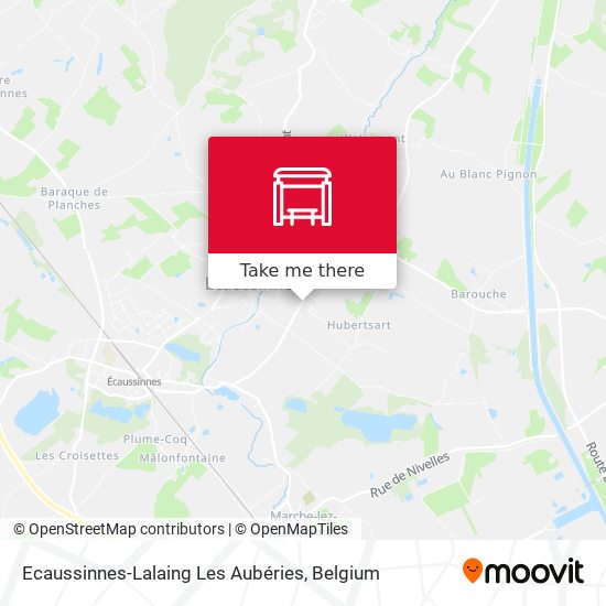 Ecaussinnes-Lalaing Les Aubéries map