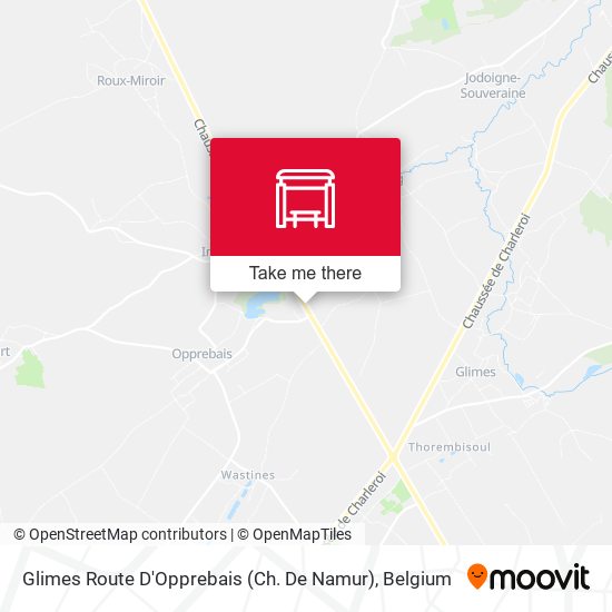 Glimes Route D'Opprebais (Ch. De Namur) map