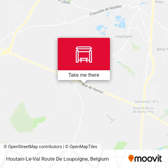 Houtain-Le-Val Route De Loupoigne map