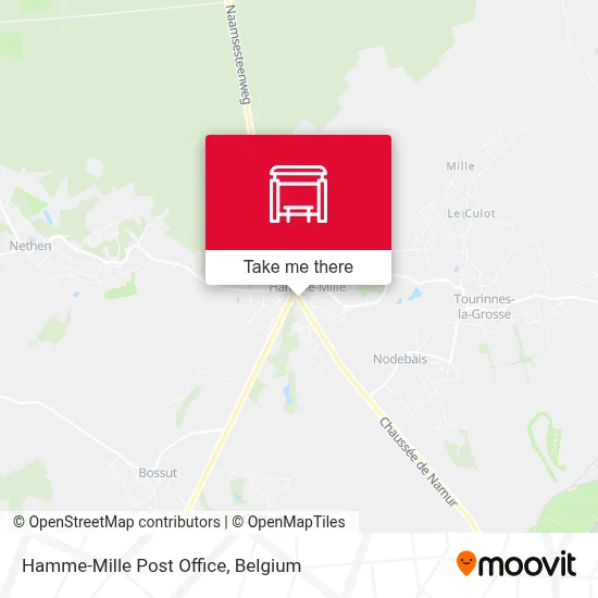 Hamme-Mille Post Office map