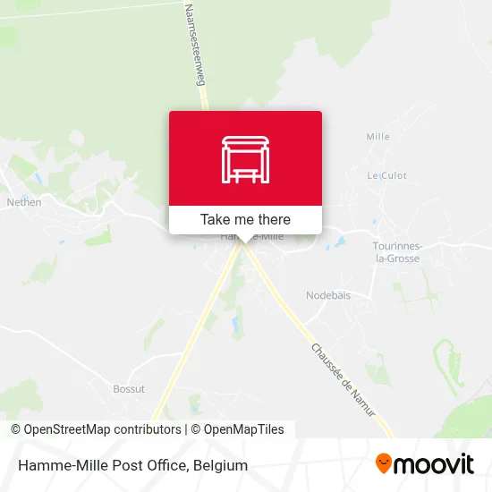 Hamme-Mille Post Office map
