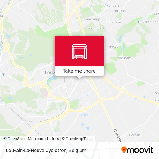 Louvain-La-Neuve Cyclotron map