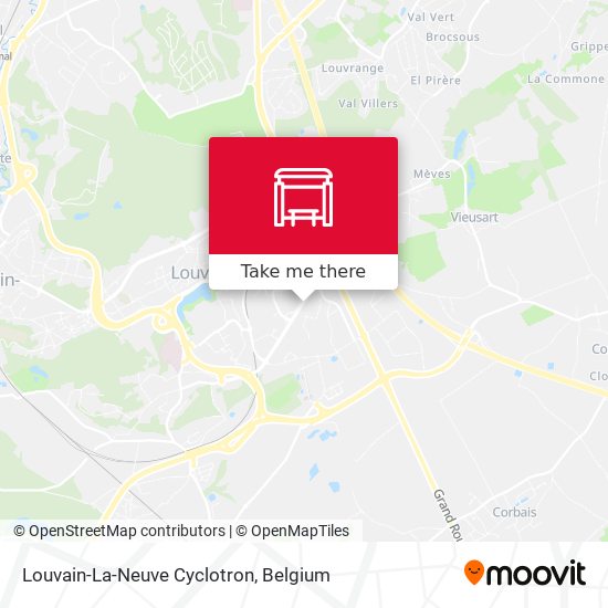 Louvain-La-Neuve Cyclotron map