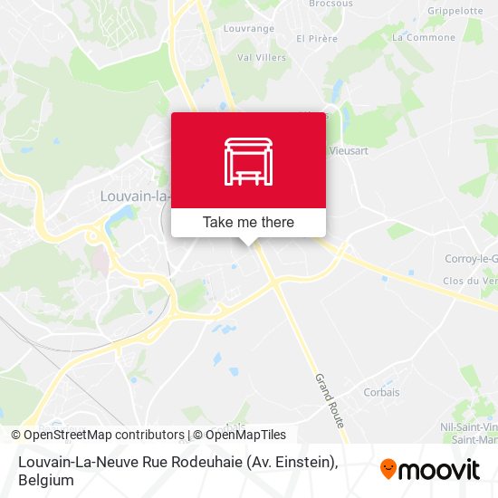 Louvain-La-Neuve Rue Rodeuhaie (Av. Einstein) map