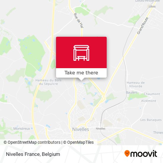 Nivelles France map