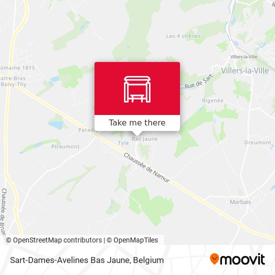 Sart-Dames-Avelines Bas Jaune map
