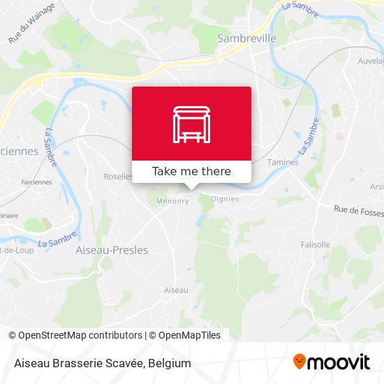 Aiseau Brasserie Scavée map