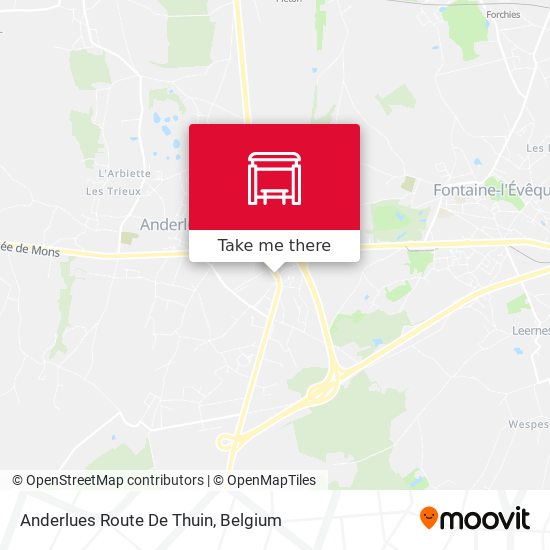 Anderlues Route De Thuin map