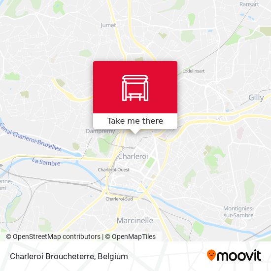 Charleroi Broucheterre map