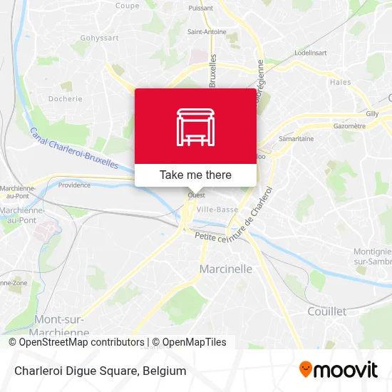 Charleroi Digue Square map