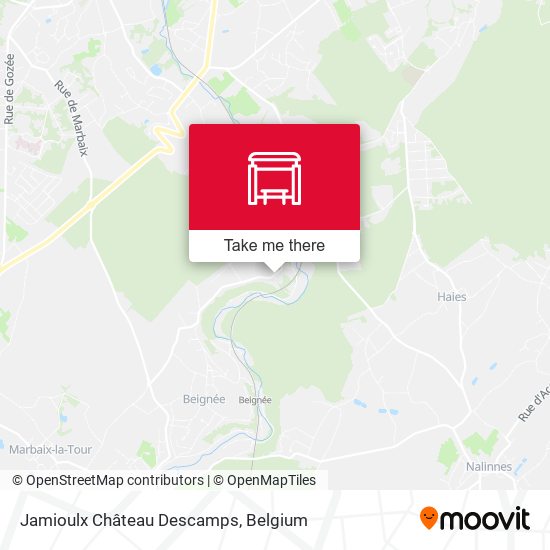 Jamioulx Château Descamps map