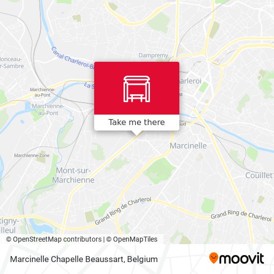 Marcinelle Chapelle Beaussart map