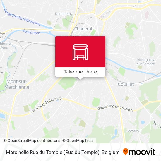 Marcinelle Rue du Temple map
