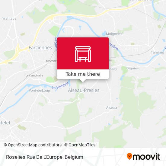 Roselies Rue De L'Europe map