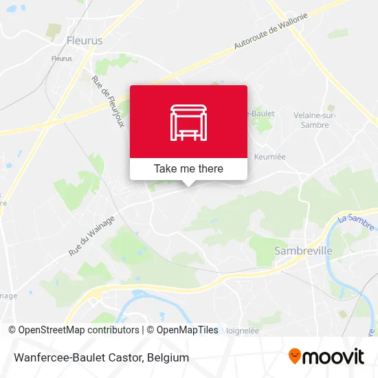 Wanfercee-Baulet Castor map