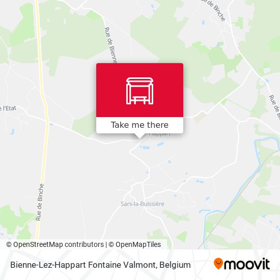 Bienne-Lez-Happart Fontaine Valmont map