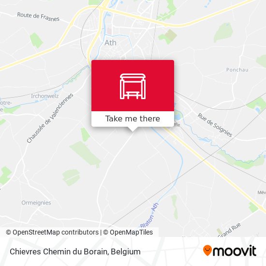 Chievres Chemin du Borain map