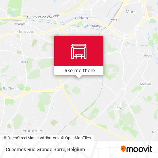Cuesmes Rue Grande Barre map