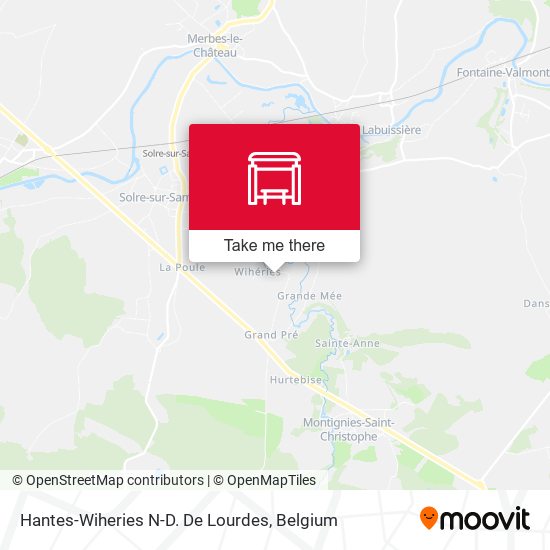 Hantes-Wiheries N-D. De Lourdes map