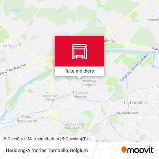 Houdeng-Aimeries Tombelle map