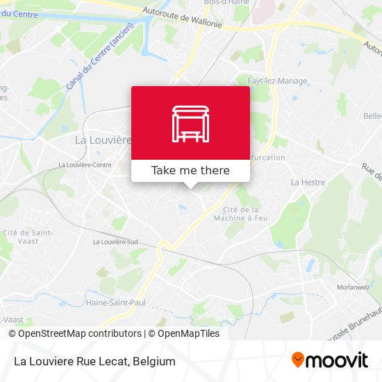 La Louviere Rue Lecat map