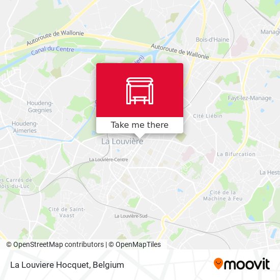 La Louviere Hocquet map