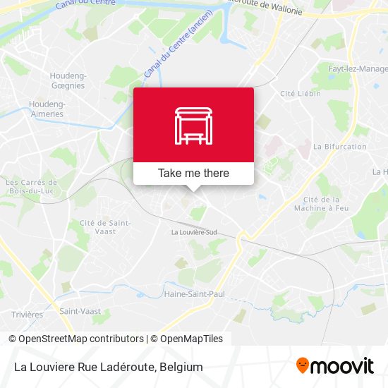 La Louviere Rue Ladéroute plan