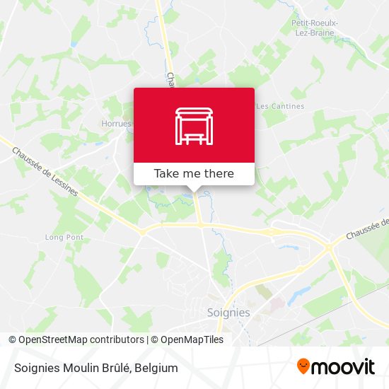 Soignies Moulin Brûlé map