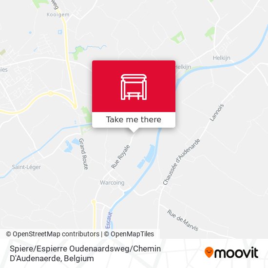 Spiere / Espierre Oudenaardsweg / Chemin D'Audenaerde map