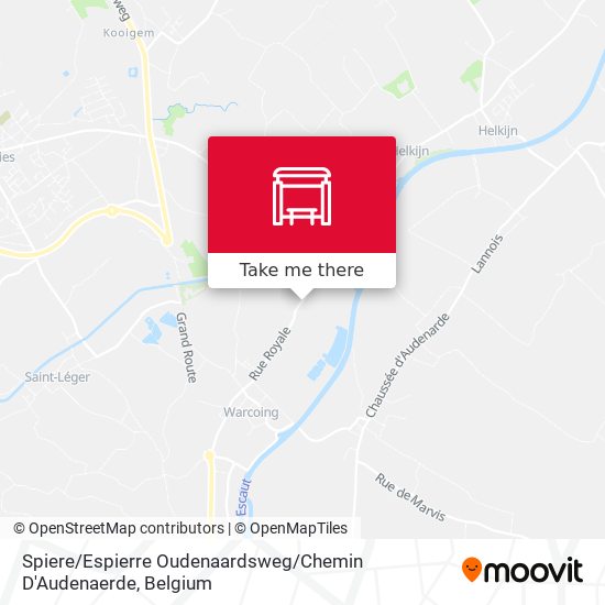 Spiere / Espierre Oudenaardsweg / Chemin D'Audenaerde map