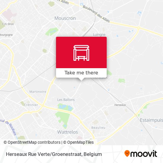 Herseaux Rue Verte / Groenestraat map