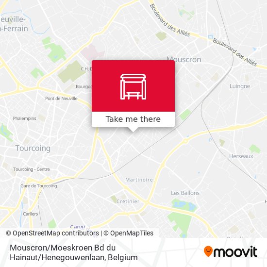Mouscron / Moeskroen Bd du Hainaut / Henegouwenlaan map